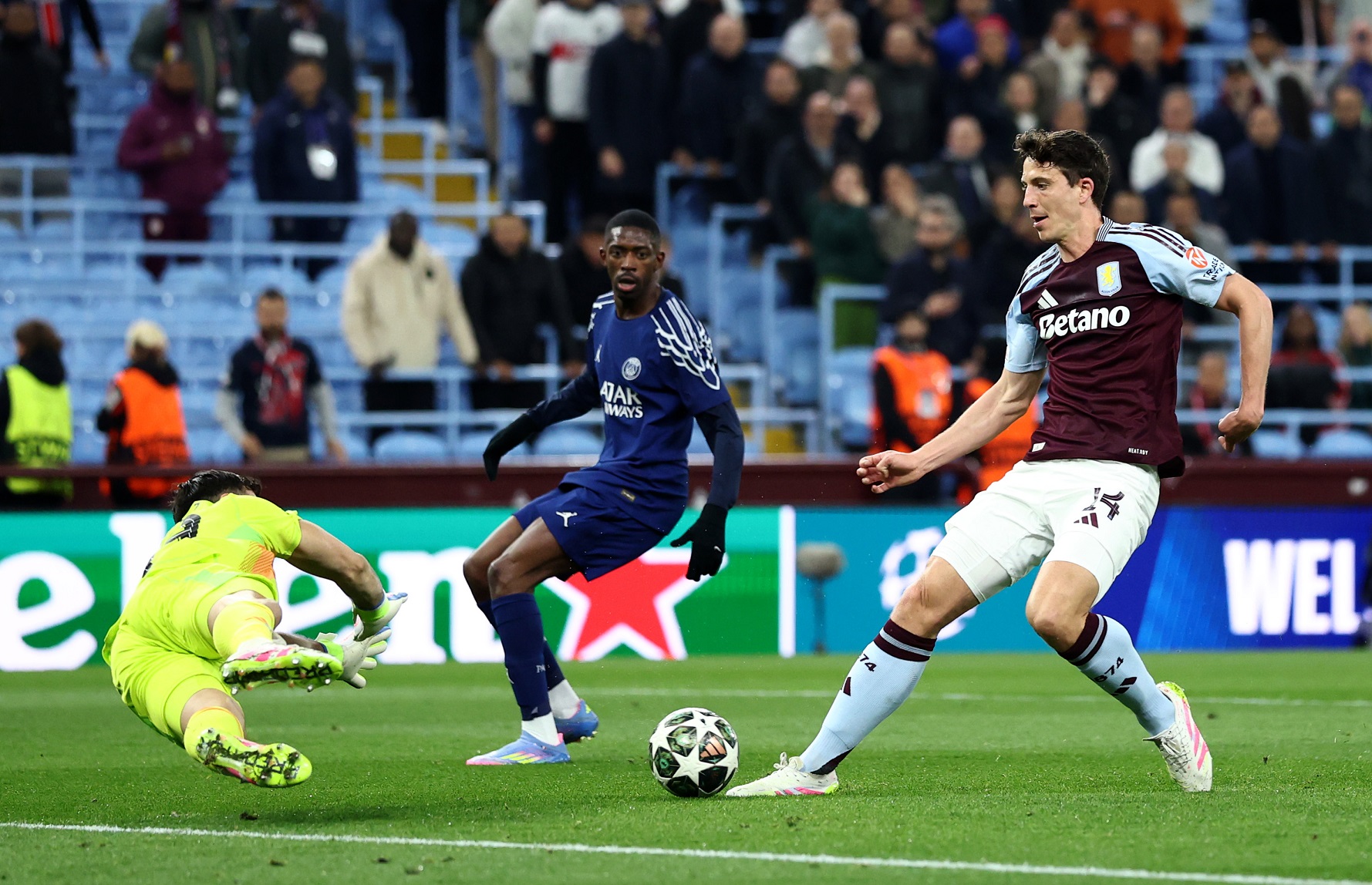 Pau Torres in action for Aston Villa