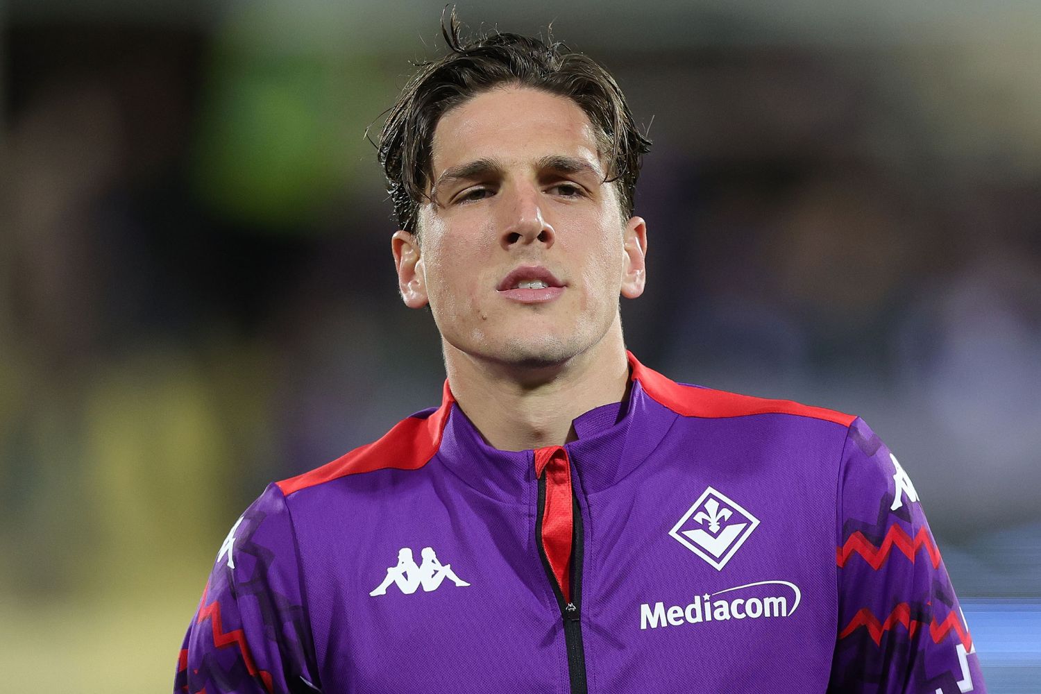 Nicolo' Zaniolo of ACF Fiorentina looks on during the Serie A match between Fiorentina and Lecce at Stadio Artemio Franchi on February 28, 2025 in Florence, Italy.