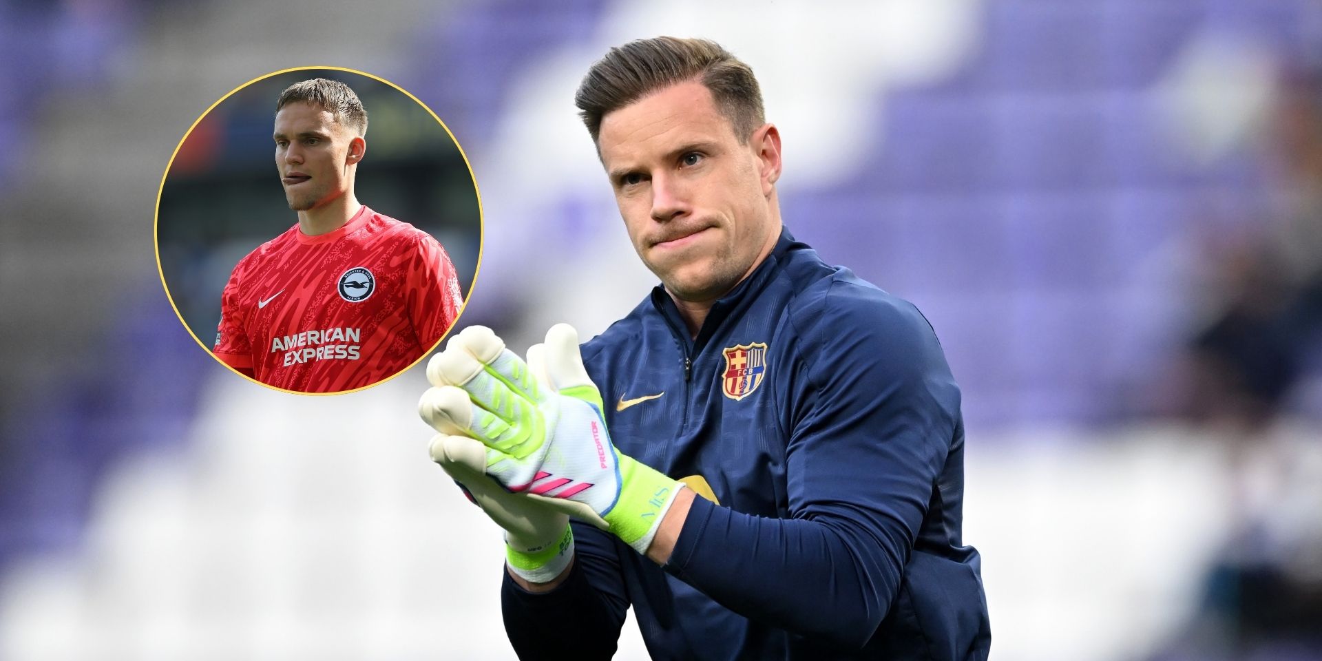 Marc-André ter Stegen warms up for Barcelona