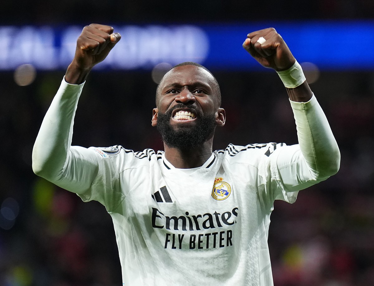 Antonio Rudiger celebrates Real Madrid's win over Atletico Madrid
