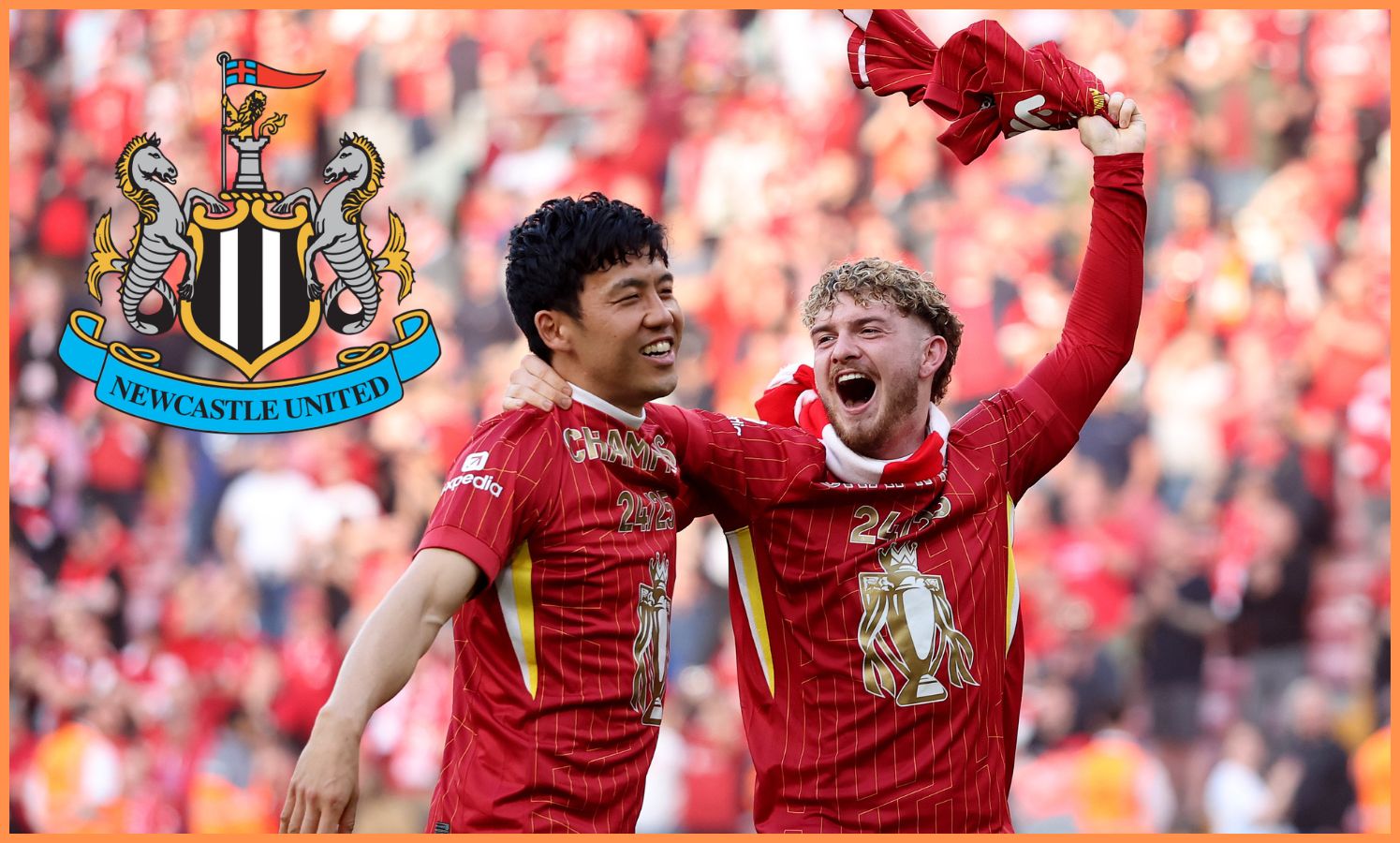 Wataru Endo and Harvey Elliott
