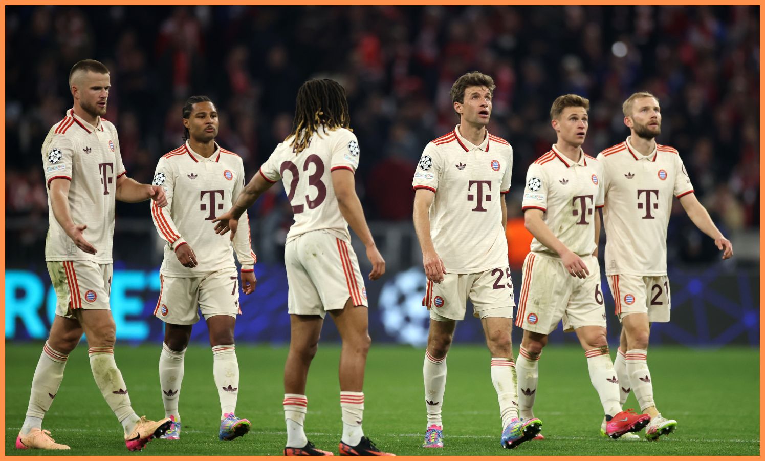 Eric Dier with his Bayern Munich teammates