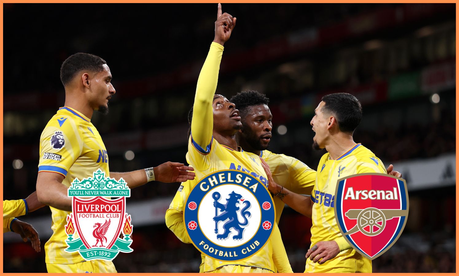 Eberechi Eze celebrates scoring for Crystal Palace against Arsenal