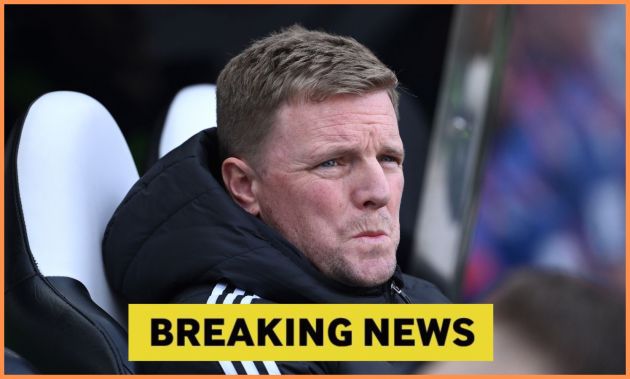 Eddie Howe in the Newcastle dugout
