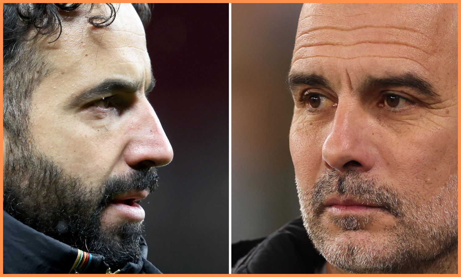 Ruben Amorim and Pep Guardiola
