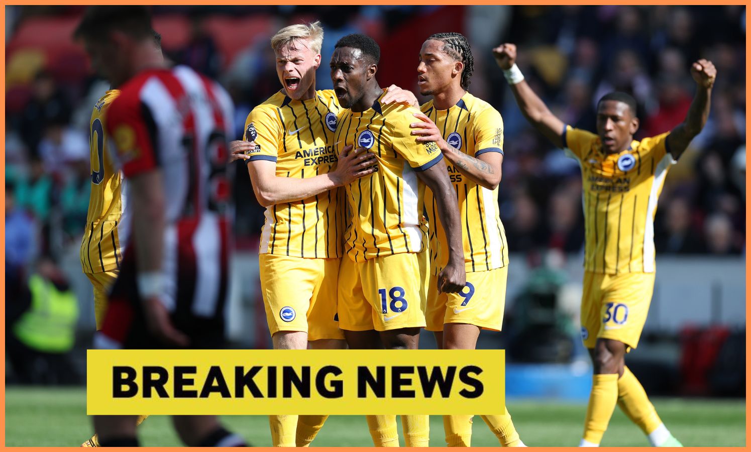 Joao Pedro celebrates with his Brighton teammates