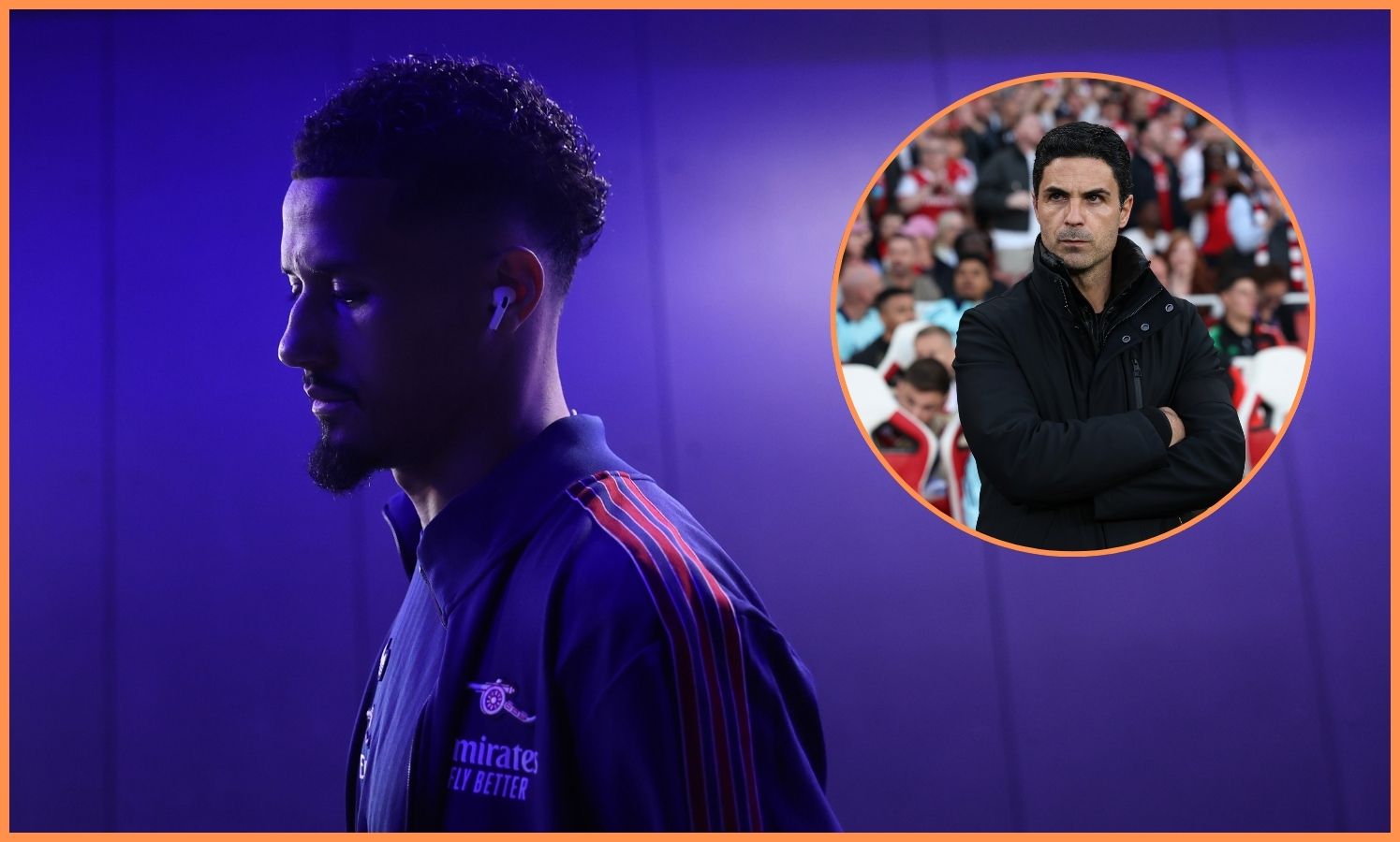 William Saliba and Mikel Arteta