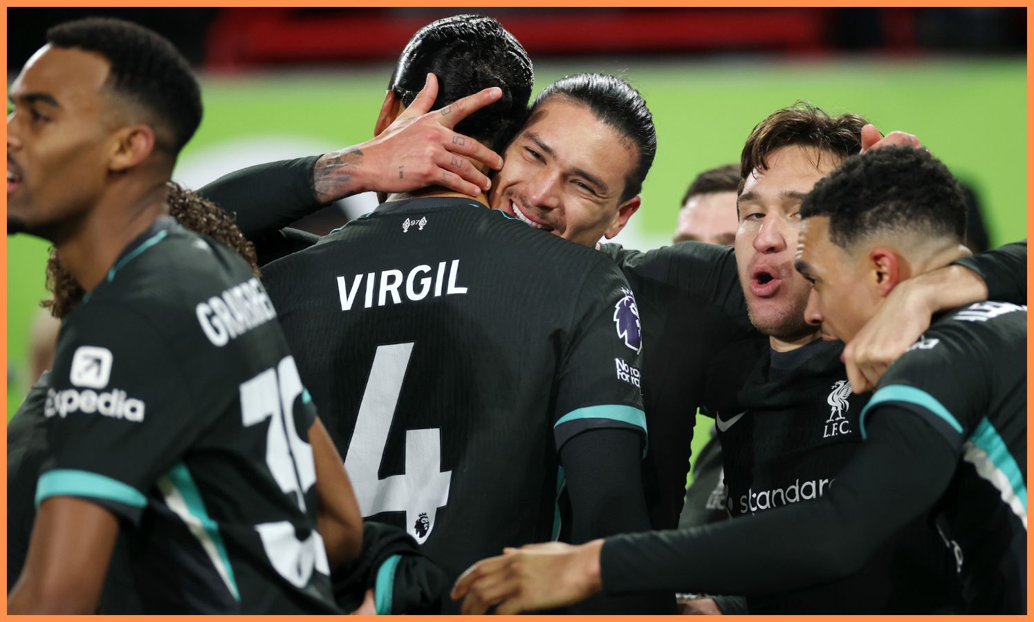 Liverpool players celebrating