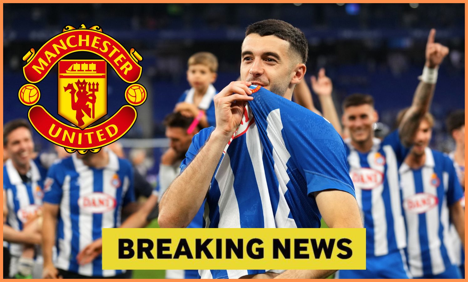 Joan Garcia kissing the Espanyol badge