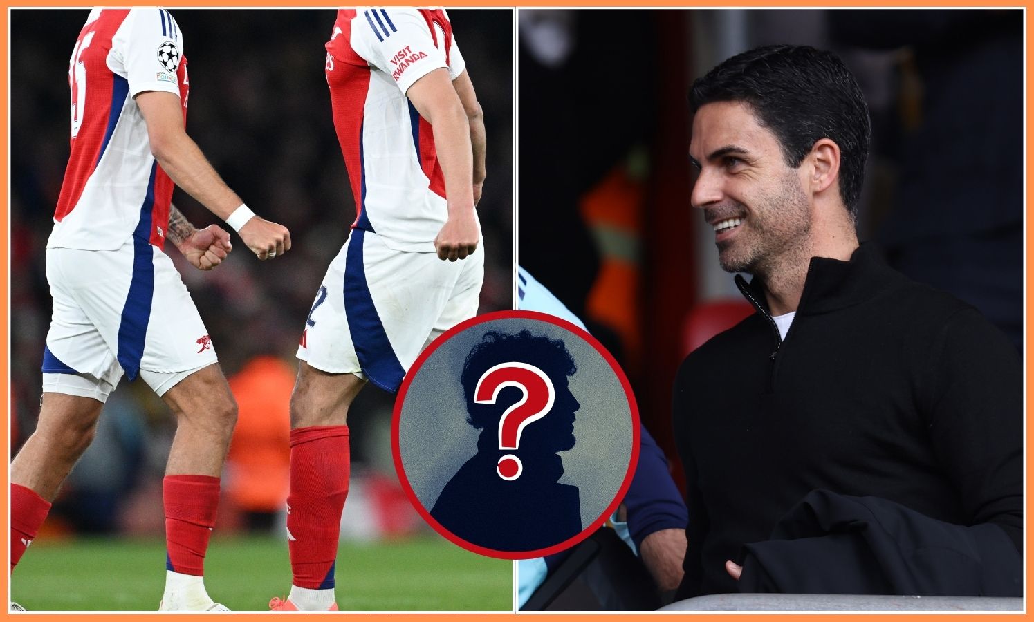 Arsenal players and Mikel Arteta