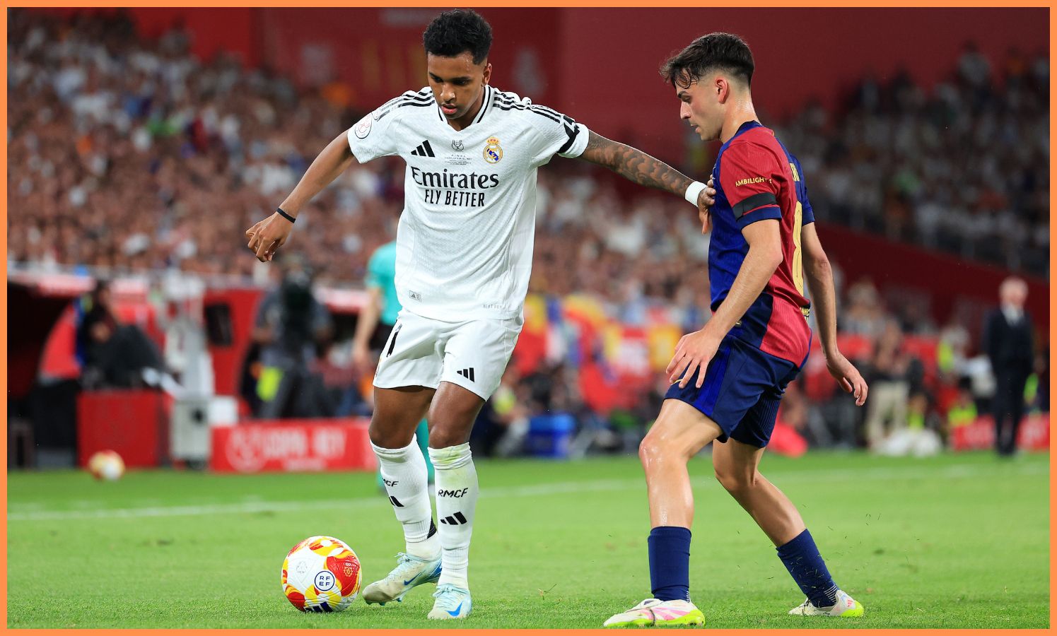 Rodrygo Goes in action for Real Madrid against Barcelona