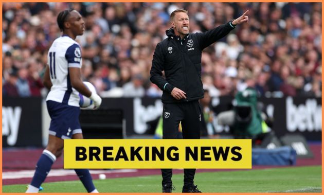 Graham Potter shouts instructions during West Ham vs Tottenham