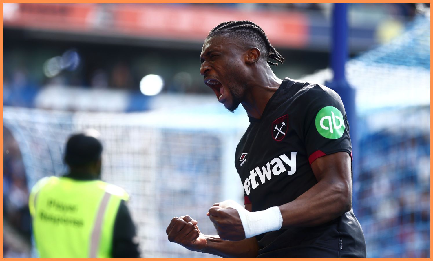 Mohammed Kudus celebrates a goal for West Ham