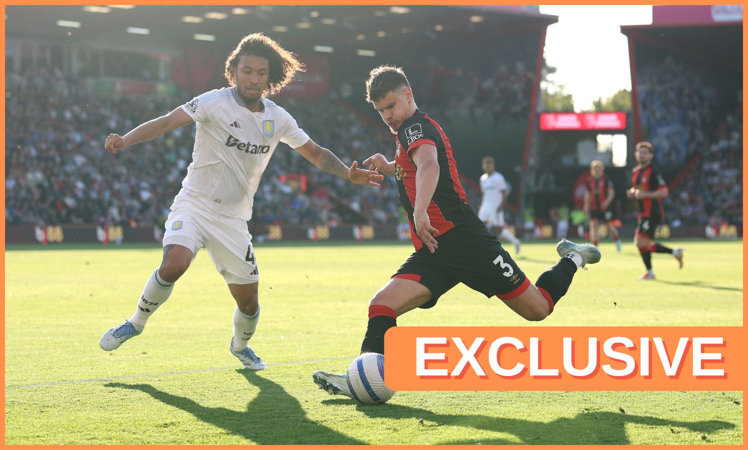 Milos Kerkez in action for Bournemouth against Aston Villa