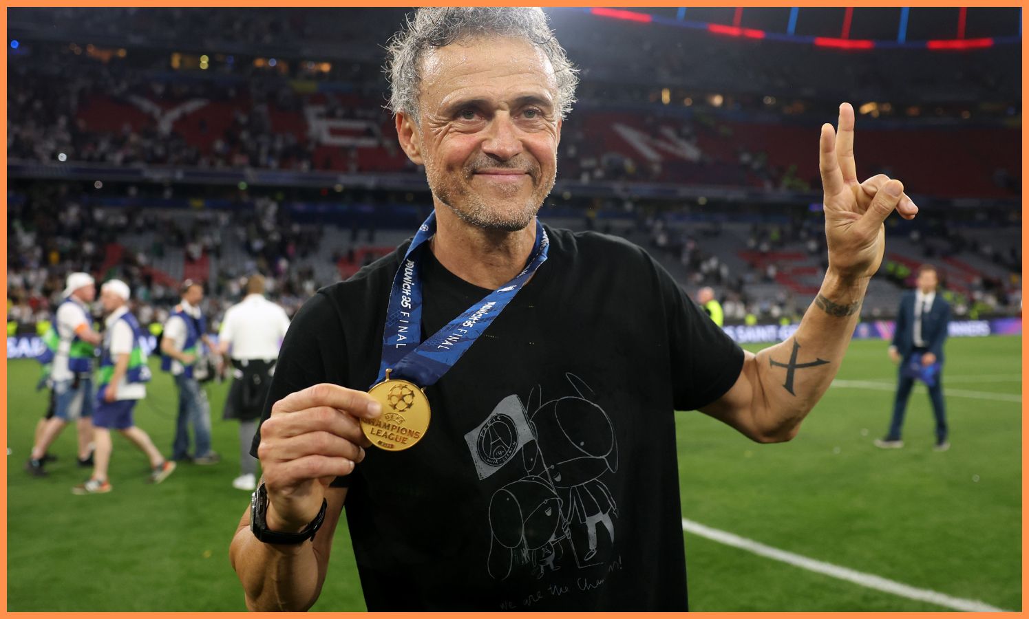 Luis Enrique with his Champions League winners' medal