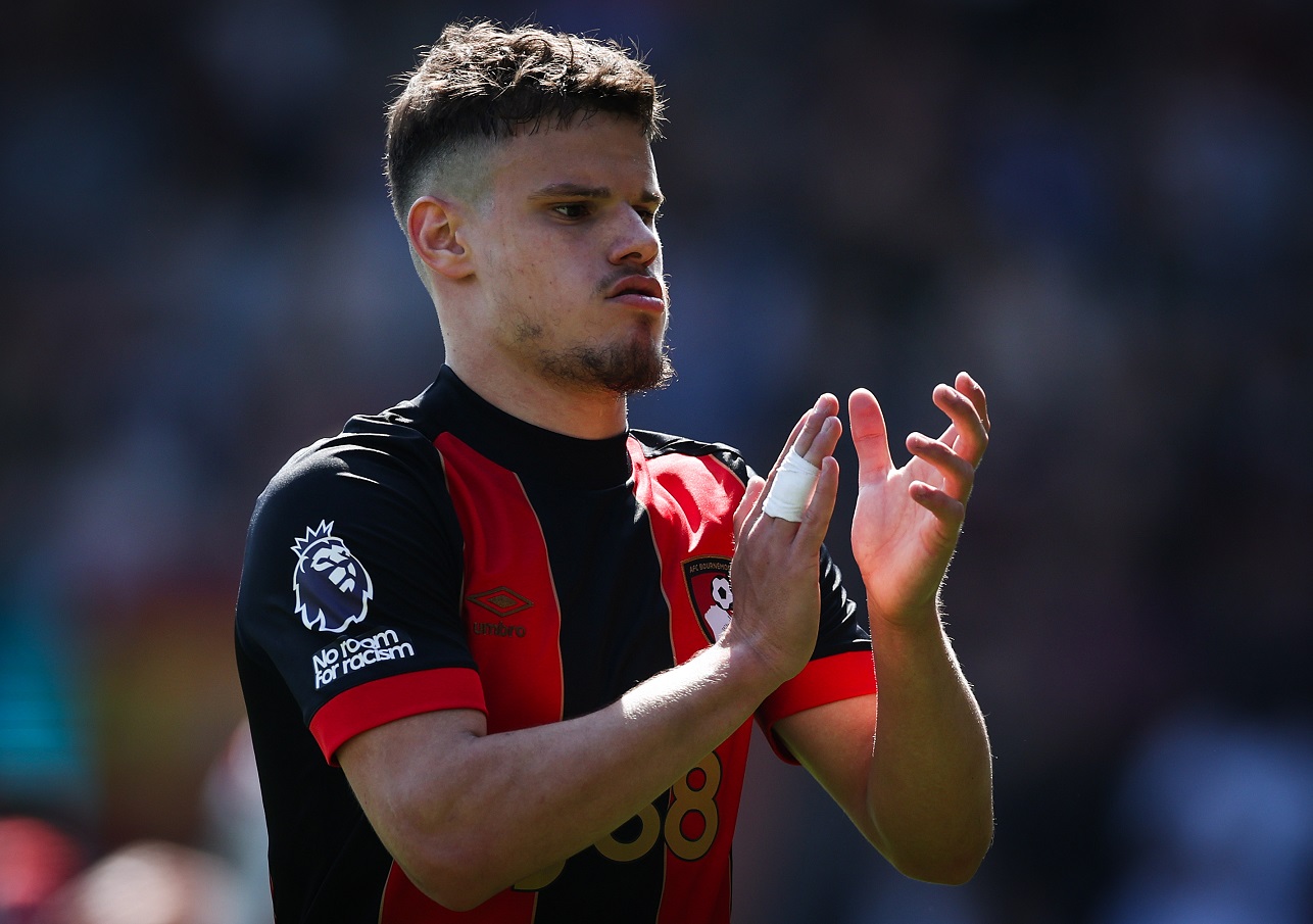 Milos Kerkez in action for Bournemouth