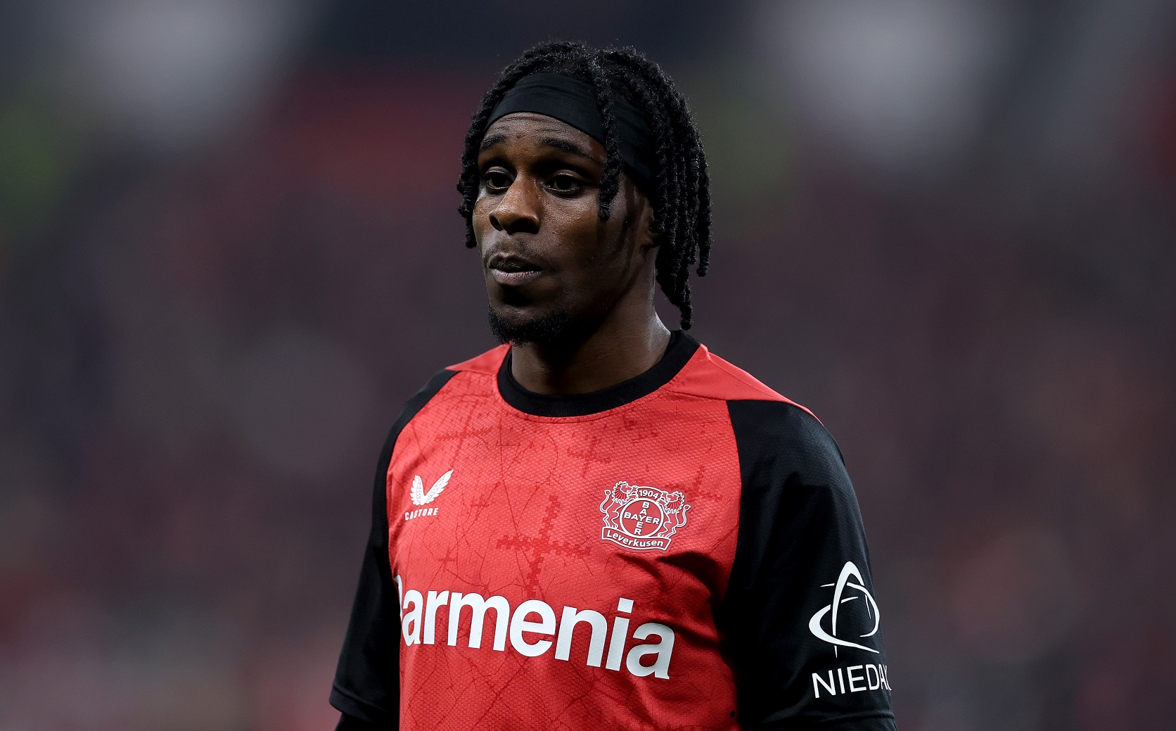 Jeremie Frimpong in action for Bayer Leverkusen