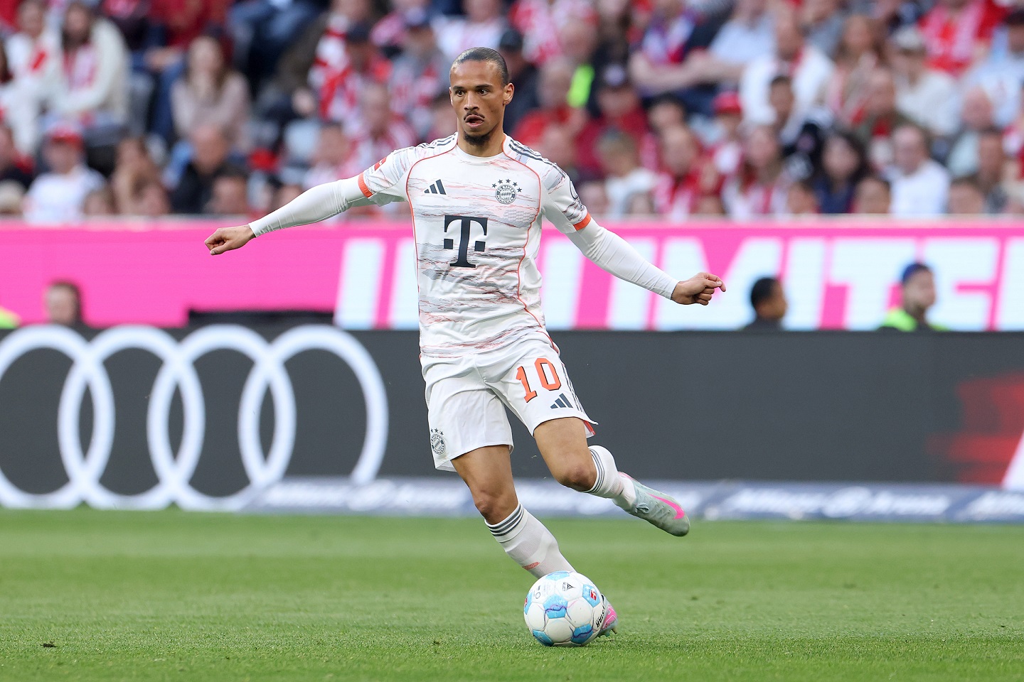 Leroy Sane in action for Bayern Munich