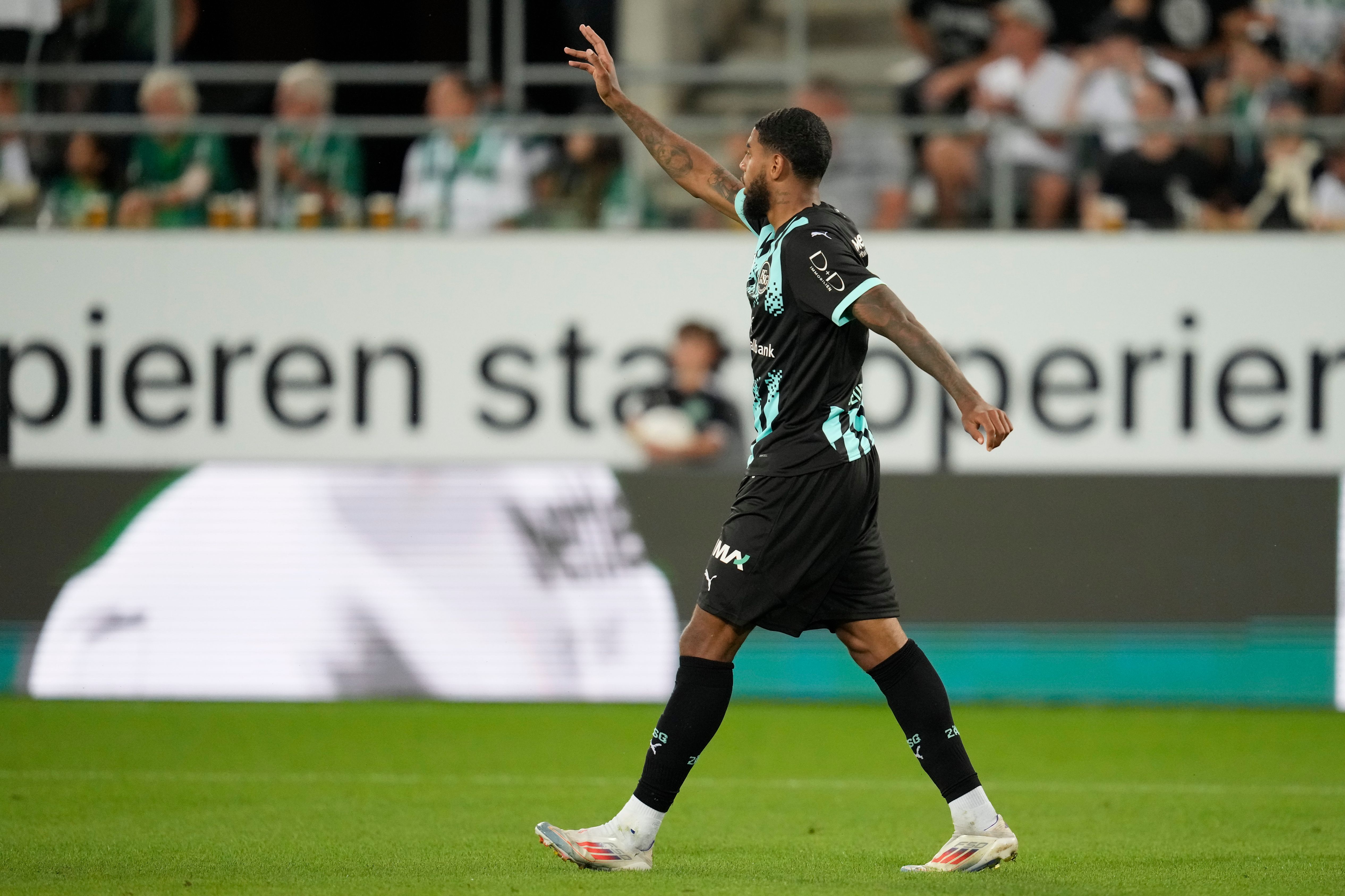 Willem Geubbels of Saint Gallen reacts after a missed chance