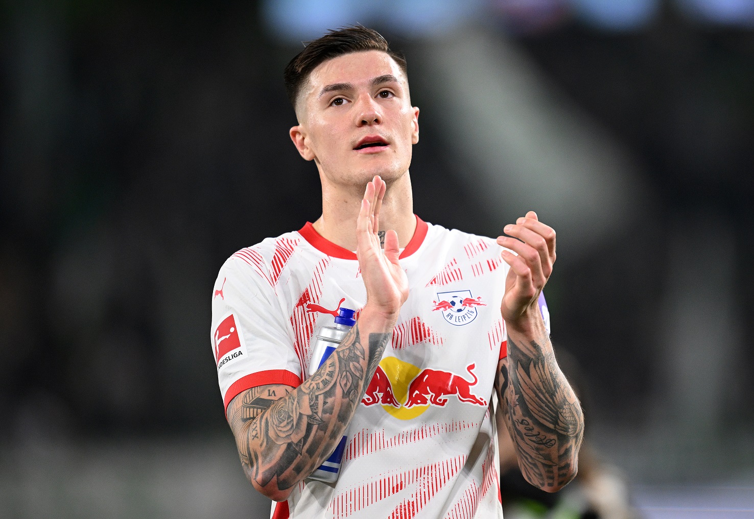 Benjamin Sesko in action for RB Leipzig