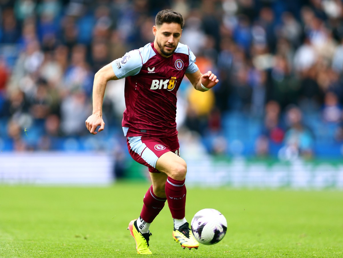 Alex Moreno in action for Aston Villa