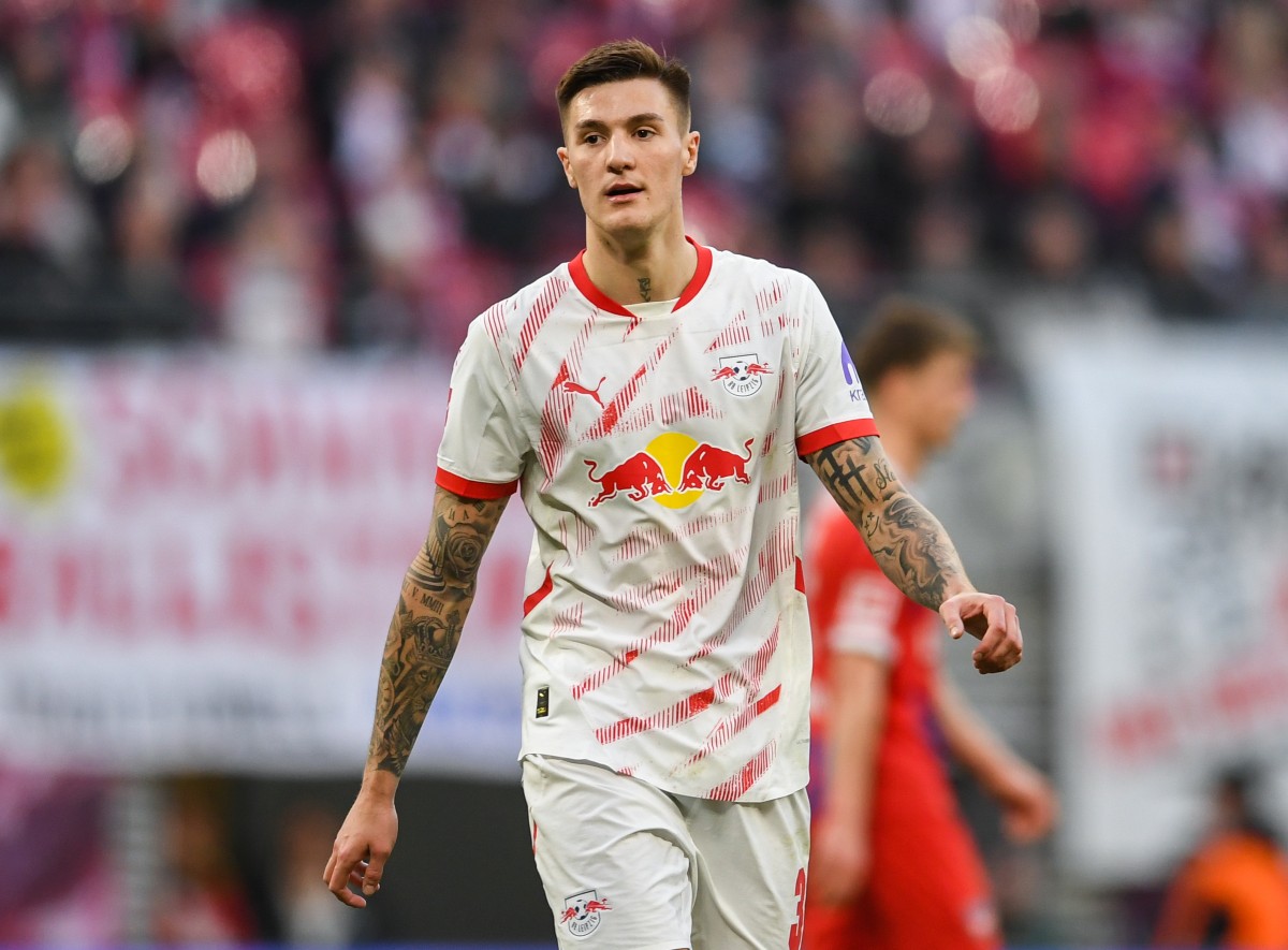 Benjamin Sesko in action for Leipzig