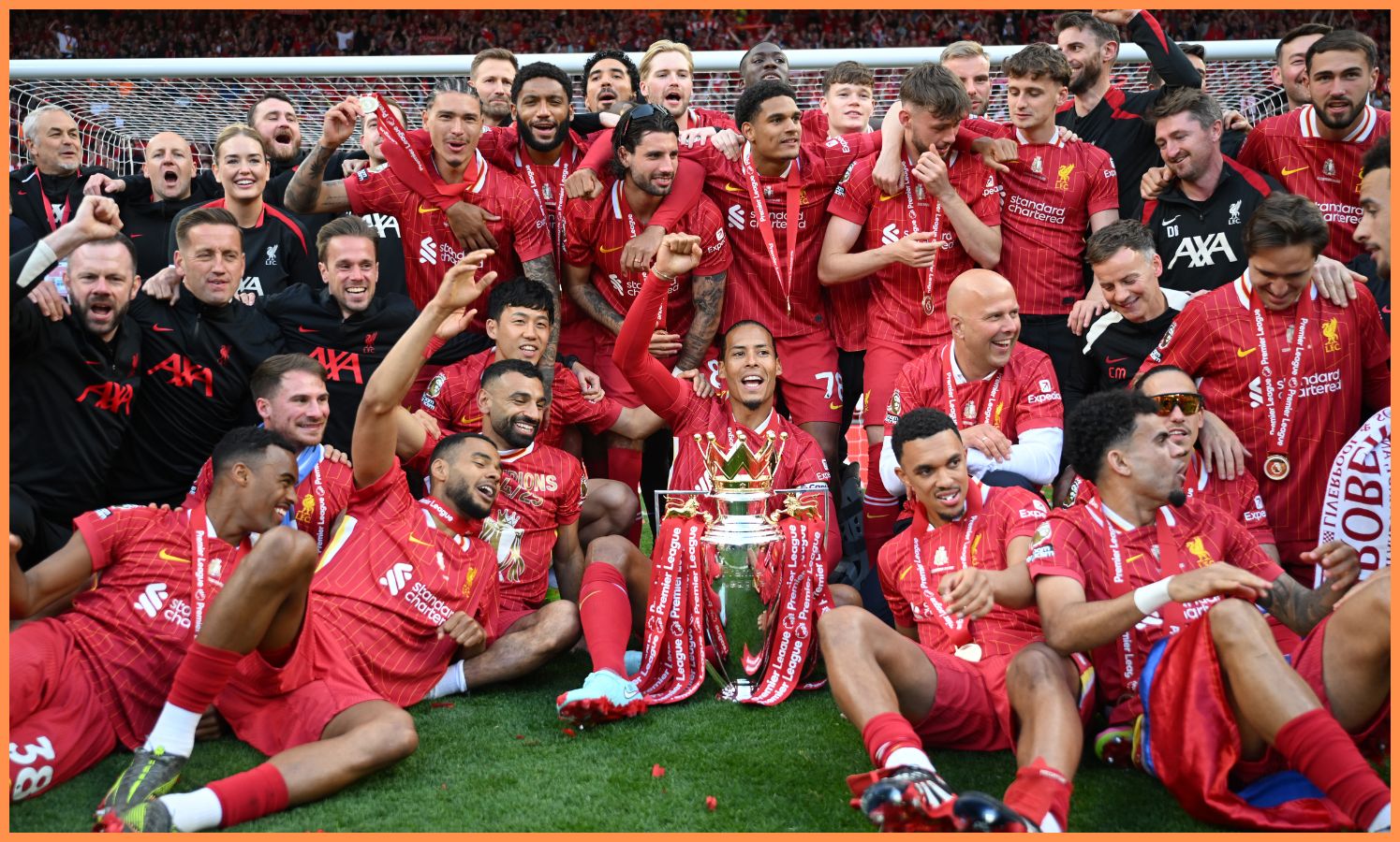 Liverpool players celebrating