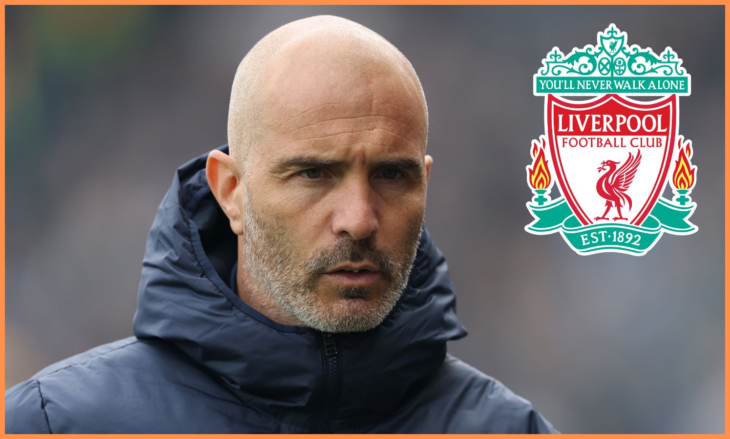 Enzo Maresca and the Liverpool FC logo