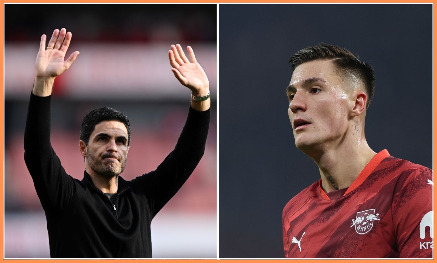 Mikel Arteta and Benjamin Sesko