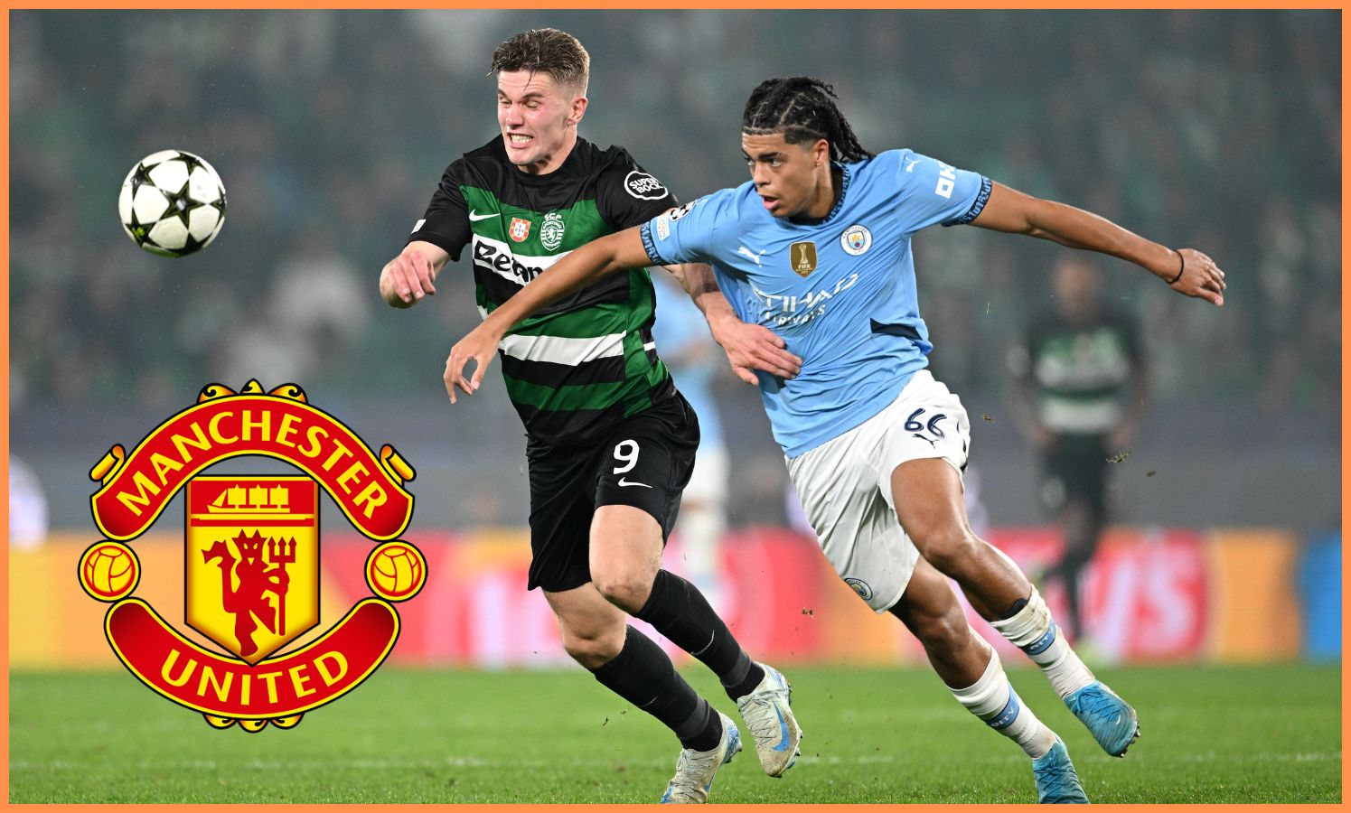 Viktor Gyokeres in action for Sporting Lisbon against Manchester City