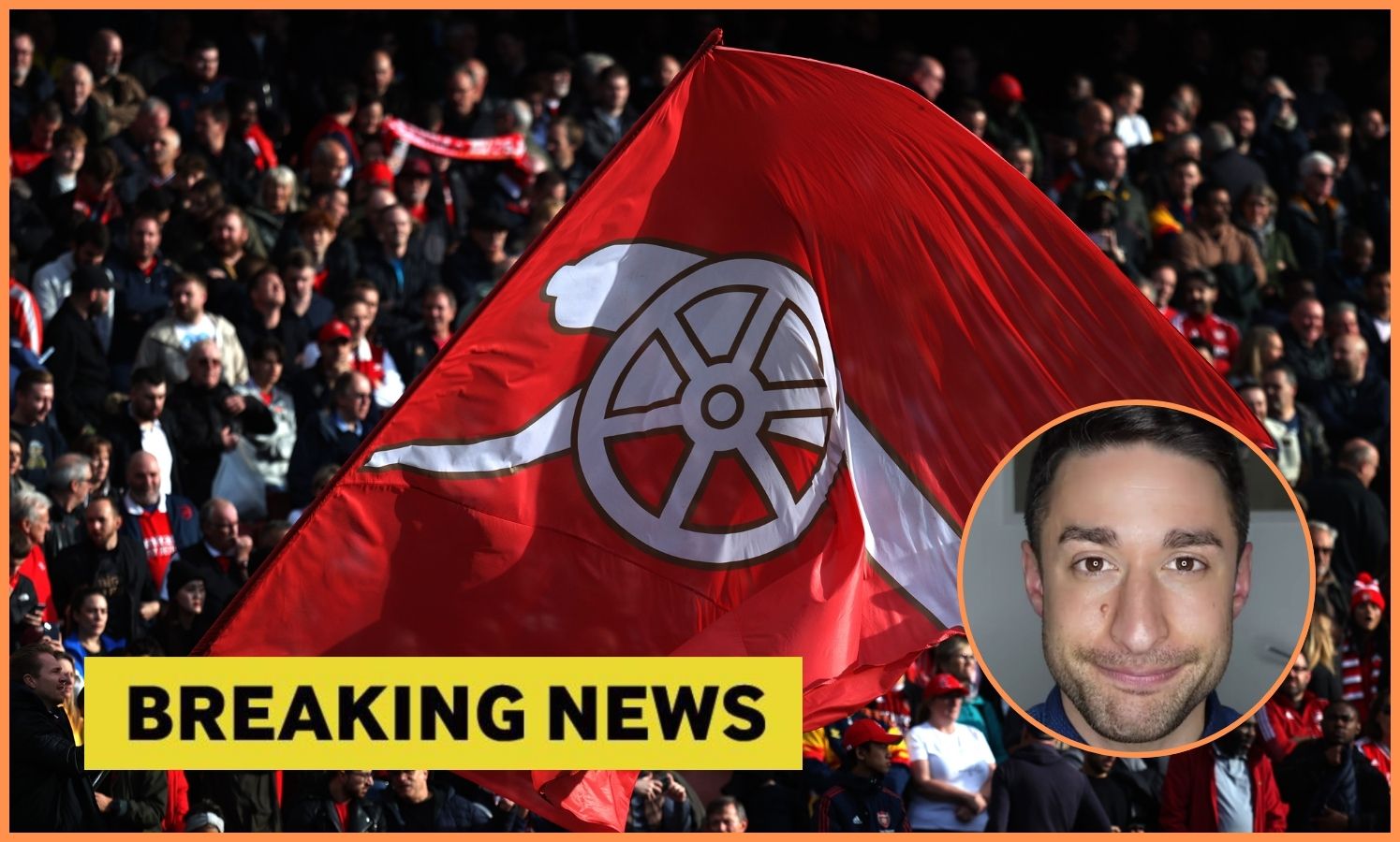 Arsenal flag and David Ornstein