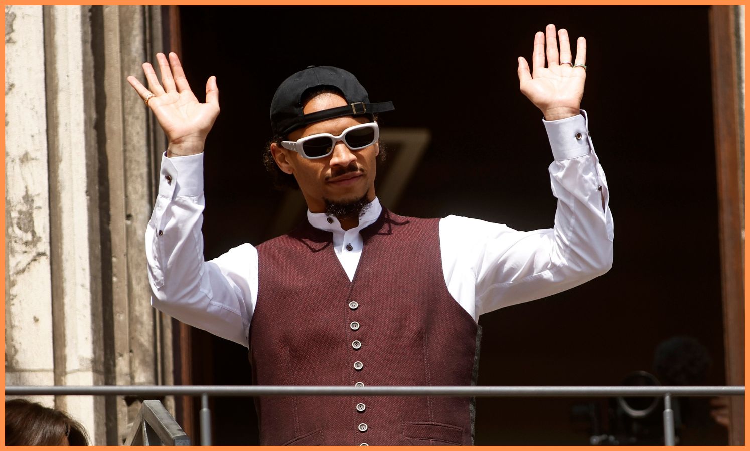Leroy Sane at Bayern Munich's title celebration parade