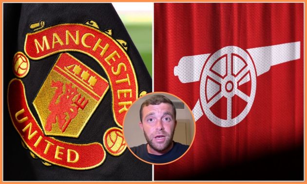Manchester United and Arsenal flags