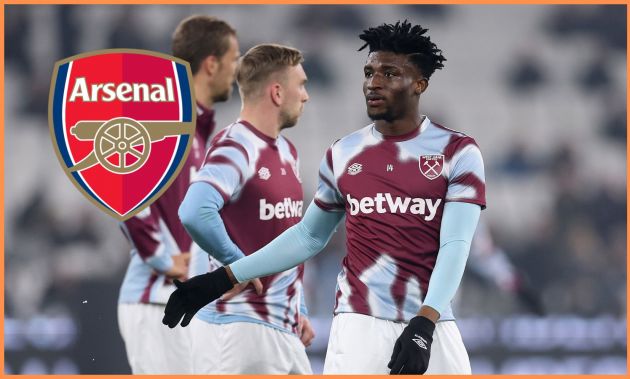 Mohammed Kudus warming up for West Ham United