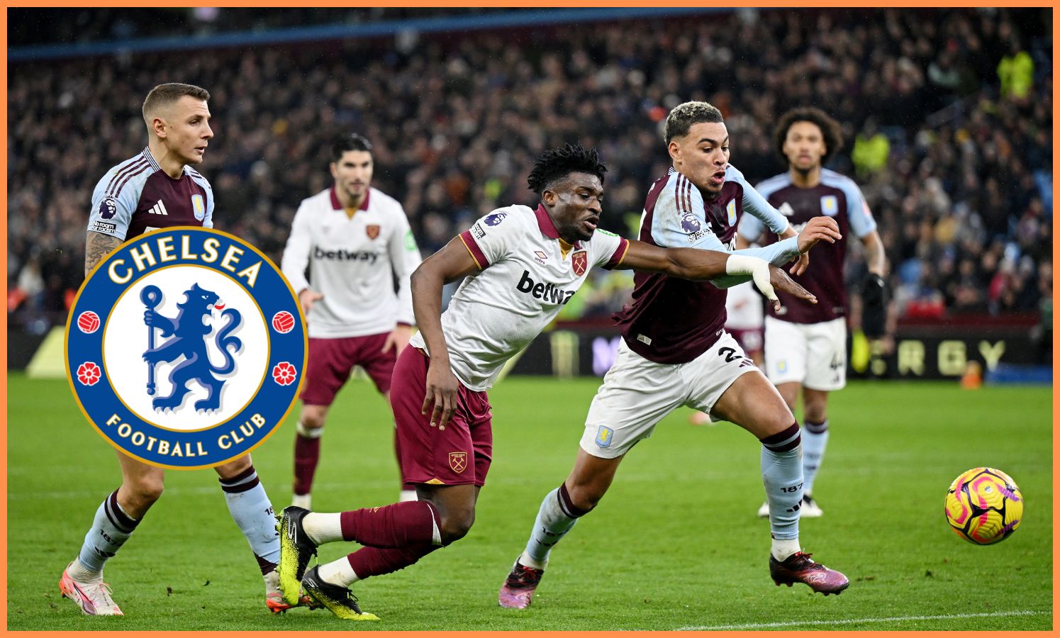 Mohammed Kudus in action for West Ham against Aston Villa