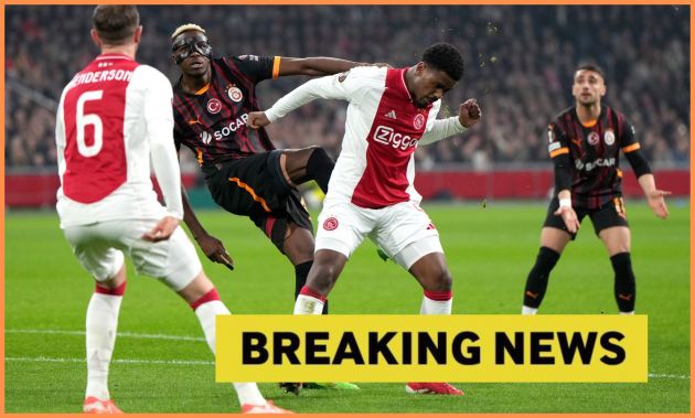 Victor Osimhen in action for Galatasaray vs Ajax
