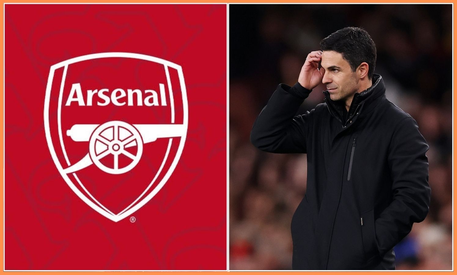 Arsenal manager Mikel Arteta looks on