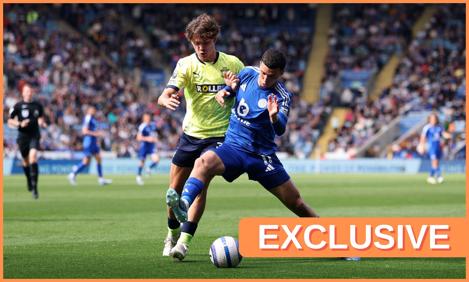 Tyler Dibling in action for Southampton vs Leicester City