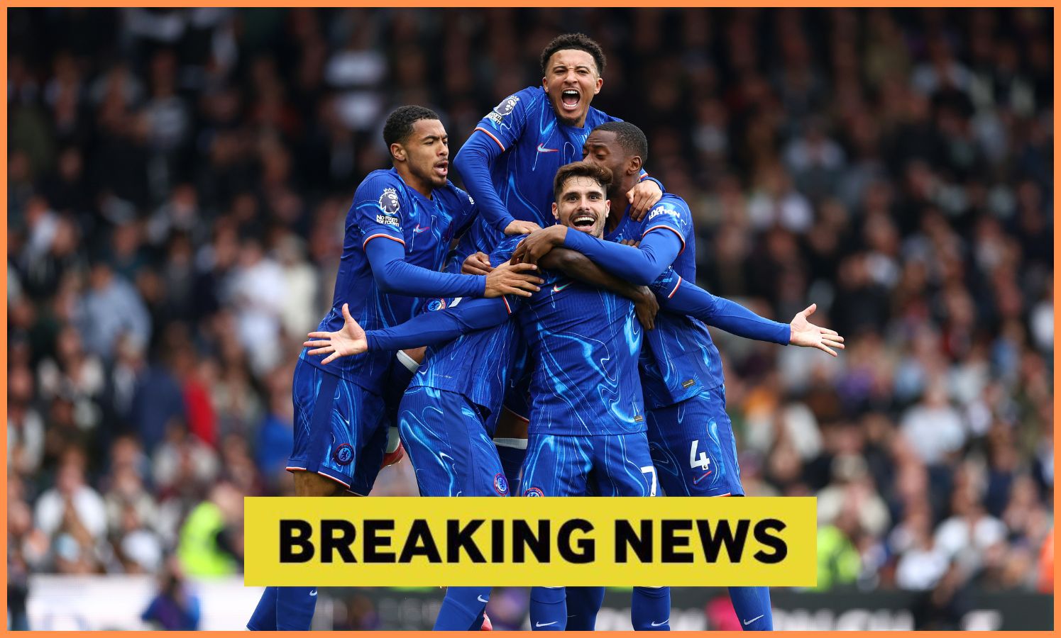 Jadon Sancho celebrates with Pedro Neto after Chelsea beat Fulham