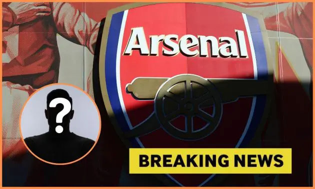 Arsenal FC logo and breaking news banner