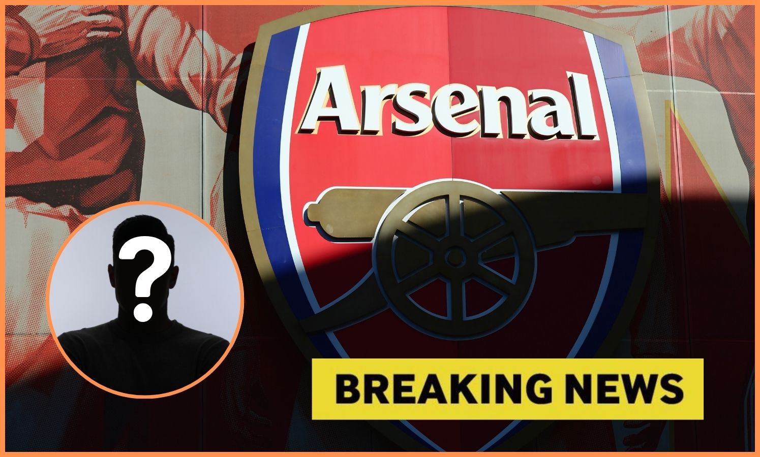 Arsenal FC logo and breaking news banner