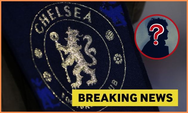 Chelsea FC badge and yellow 'breaking news' banner