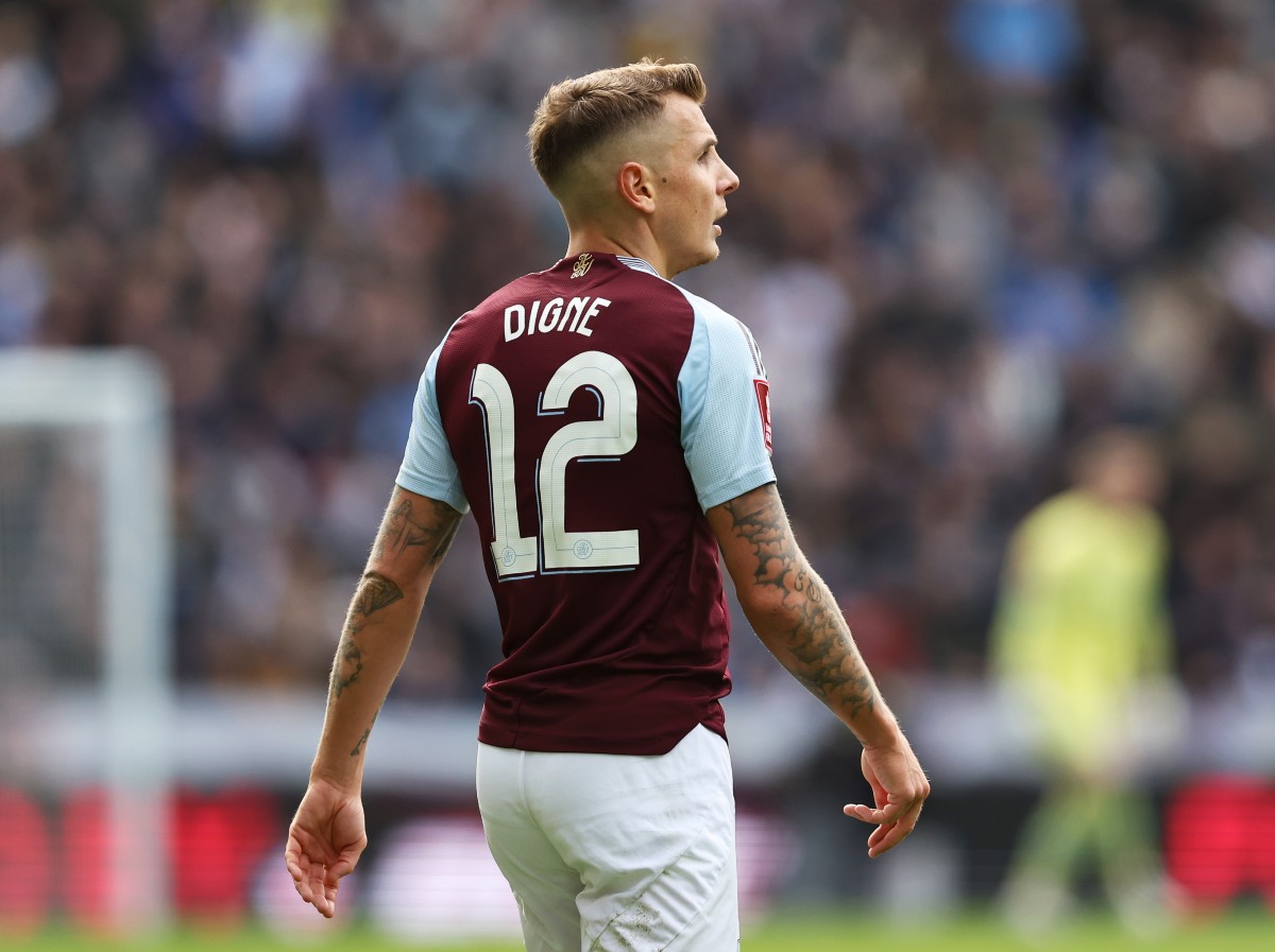 Lucas Digne in action for Aston Villa