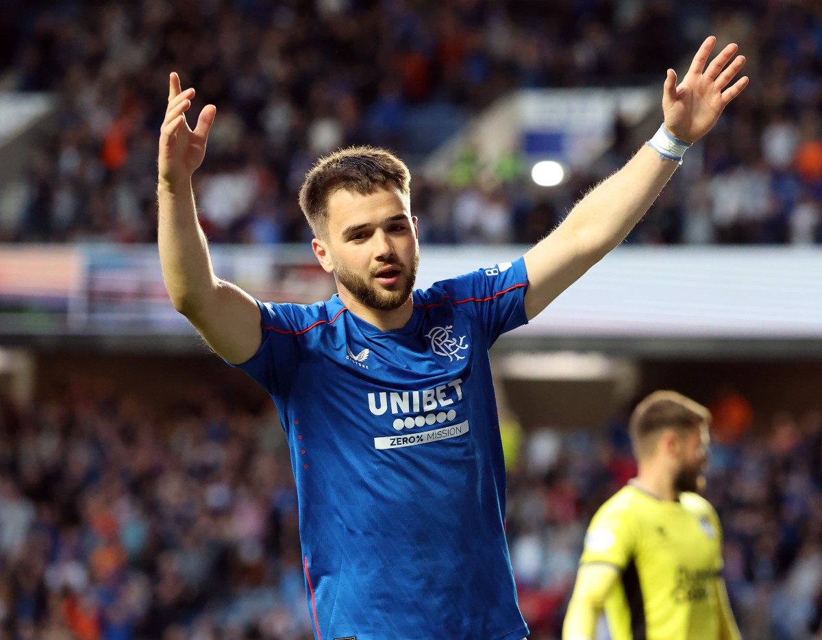 Nicolas Raskin celebrates a goal for Rangers