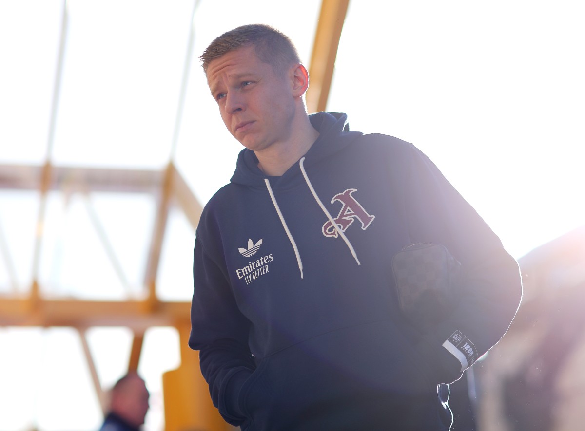 Oleksandr Zinchenko arrives for Wolves vs Arsenal