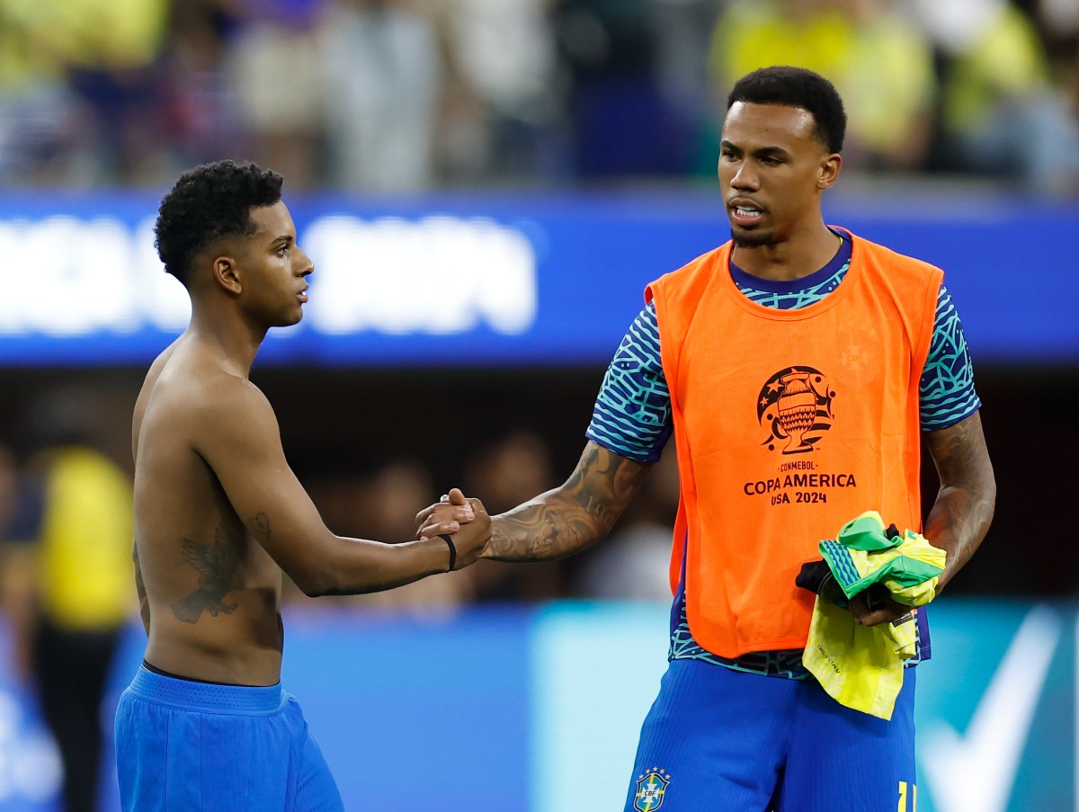 Rodrygo Goes and Gabriel Magalhaes with Brazil