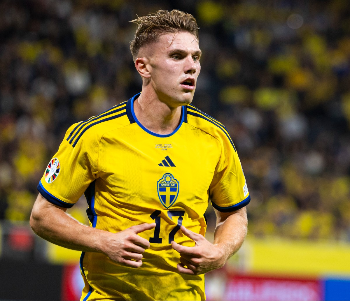 Sweden national team striker Viktor Gyokeres in action