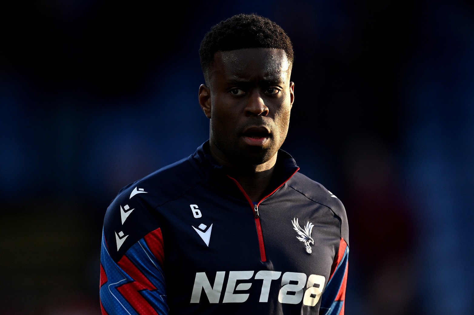 Marc Guehi of Crystal Palace looks on during the warm up  