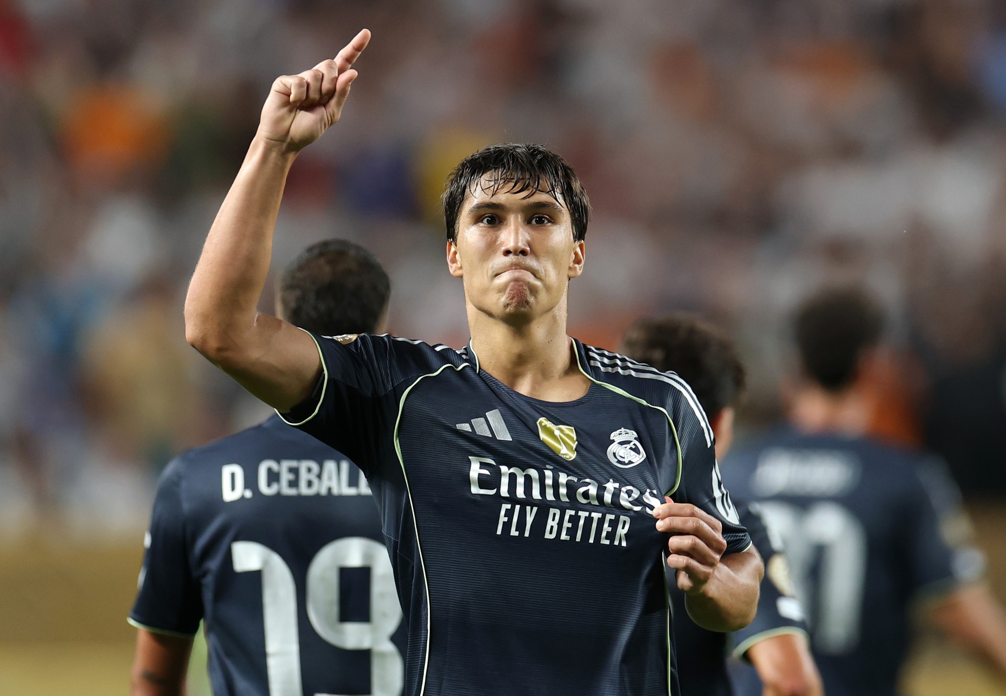 Gonzalo Garcia #30 of Real Madrid C.F. celebrates scoring his team's third goal during the FIFA Club World Cup