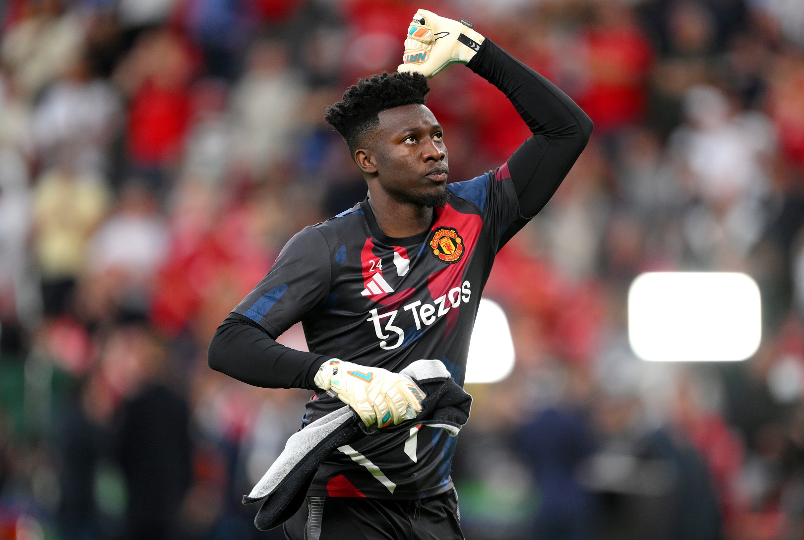 Andre Onana of Man United gestures during a game